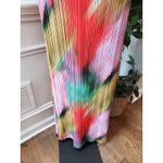 Pretty Little Thing  US 12 Multicolor Pleated Cowl Neck Maxi Dress Spaghetti Strap Photo 4
