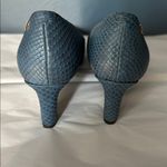 Vionic Mia blue snake embossed Textured Blue Heels Photo 2