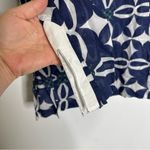 Michael Stars  Navy/White Large‎ Voile Tile Flower Print V-Neck Pullover Tunic CP Photo 5