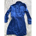ZARA NWT Wrap Dress Royal Blue Satin Women's XS Wedding Guest Cocktail Short Photo 7