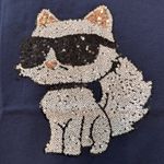 Karl Lagerfeld  Sequin Choupette Tee Cobalt Blue XXS Photo 3