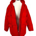 Avec Les Filles Hooded Puffer Coat Jacket Orange Size Large Photo 2