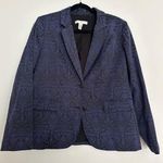 Chico's  Blue Jacquard Blazer Womens Photo 0