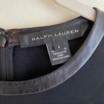 Ralph Lauren  Black Label Blouse Top Shirt Lambskin Leather Trim Zip Back Size 6 Photo 2