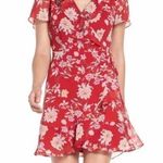 Lush Clothing NWOT Lush Red Floral Ruffle Wrap Short Sleeve Mini Dress Photo 0