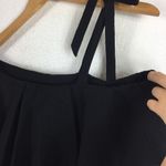 Sea NY Black Ruffle Off Shoulder Mini Dress Small Button Loose Linen Shirtdress Photo 6