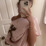 Pink Cheetah Print Off The Shoulder Top Custom Made Size M Photo 0