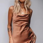 Princess Polly Silk Brown Dress Photo 0