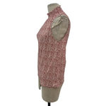 Nation Ltd  Winona Victorian Mock Neck Top Leopard Cheetah Print Coral Size Small Photo 4