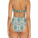 Becca NEW Mosaic Shirred Front One Piece Swimsuit Womens Size Large $138 Photo 4