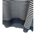 cj banks  Womens Top Navy White Stripes Polka Dots XL Short Sleeves Plus Size 2X Photo 1