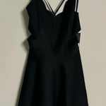 Trac V-Neck Cutout V-Back Cocktail Mini Dress Skater Black New Size XS Party  NWT Photo 0