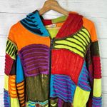 Greater Good Network XXL Hippie Patchwork Jacket Hoodie Festival Indie Artsy Orange Photo 2