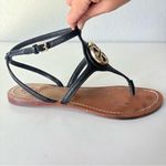 Tory Burch  Black Leather Thong Sandals Women's Size 9.5 Photo 1