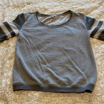 Juicy Couture Women’s Gray Short Sleeve Sweatshirt with Sporty Stripes Size XS Photo 0