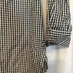 Talbots  Women's Size 12 Black White Gingham Check Rhinestone‎ Button Tunic Top Photo 2