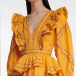 Ulla Johnson NEW Anais Embroidered Cotton Ruffle Dress in Papaya Photo 2
