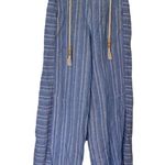 Anthropologie Anthro Blue Striped Rope Palazzo Pants size 2 Photo 4
