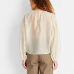 Future Collective Sheer Balloon Long Sleeve Blouse NWT Size 3X Cream Color Photo 1