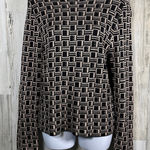 FATE Sweater L | Black Ivory Geometric | Mock Neck | 100% Viscose | MSRP $64 Size L Photo 0