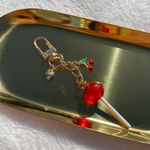 NEW Gold Red Lollipop cherry heart purse bag charm keychain Photo 1