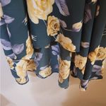 Gibson Latimer  Floral High Low Faux Wrap Lined MIDI Dress Green Size Small Photo 11