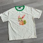 We11done Rabbit Print T Shirt Size Small Cream Green Crew Neck Size Small Photo 0