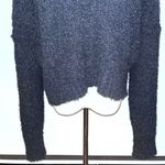 Free People Black Boho Oversized Popcorn Knit V-Neck Pullover Sweater XS Photo 4