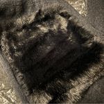 Black Knit knee Warmers with Faux Fur Photo 2