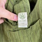 Soul Flower 100% Green Striped Shortalls Size Large Photo 2