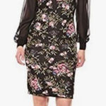 Rachel Rachel Roy floral Off shoulder sheer arm dress M Black Size M Photo 0