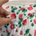 J.Crew Plus 2X 100% Cotton Strawberry Print Ruffle Hem Midi Skirt Photo 8