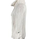 Chico's Sweater Jacket Full Zip Cream Size L Large Knit Mock Neck Size 2 Cotton Photo 1