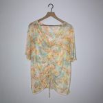 cha cha vente Beautiful Floral Mesh‎ Blouse Plus Size Photo 1