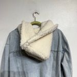 Miou Muse Denim Sherpa Trim Jacket Sz S Blue Photo 7