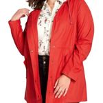Modcloth Red Rain Coat Drop Lined Trench Coat XS cottagecore outdoor Rain Jacket Photo 0