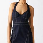 Urban Outfitters 💙 NWT  Medium Jenny Denim Bustier Halter Cargo Surplice Dress $79.99 💙 Photo 0