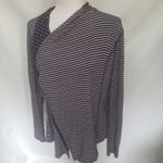 Market & Spruce Stripe Polka Dot Cardigan Womens Sz M Preppy Nautical Layering Photo 2