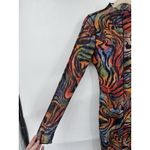 Madrag Sheer Retro Y2K Groovy Midi Bodycon Dress Women S Colorful Rave Festival Photo 4