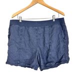 Faherty Arlie Day Shorts Blue Linen Organic Cotton Size XL Coastal Casual Photo 5