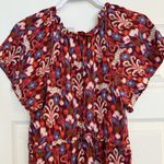 Anthropologie  Robin Mini Dress XS Red Pink Babydoll Floral Ruffled Tiered Fairy Photo 4
