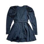 ROTATE Birger Christensen Black Puff Long Sleeve Belted Mini Dress Size 8 Photo 9