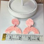 Handmade Clay Earrings. New Lightweight Coral and White Post Back Orange Photo 1