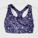 Athleta  Ultimate Printed Purple Spot Cutout Racerback Sportsbra Photo 0