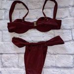 Ark Swimwear HARD Swimwear Womens Amara Burgundy Brazilian Bikini Set Size XS Photo 3