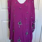 Free People Purple Oxford Embroidered Long Sleeve Mini Dress Size M Photo 2