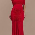 Meshki Slinky And Mesh Off Shoulder Maxi Dress  Photo 0