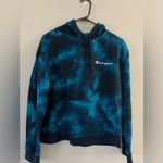 Champion  Hoodie Sweatshirt Tie Dye Blue Navy Blue Size S M L Photo 1