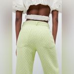 ZARA  GINGHAM STRAIGHT LEG PANTS GREEN SIZE S NEW Photo 12