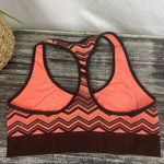 Lululemon  Orange & Black Chevron Print Sport Athletic Crop Bra Top 4 Photo 1